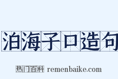 泊海子口造句是什么意思的图片
